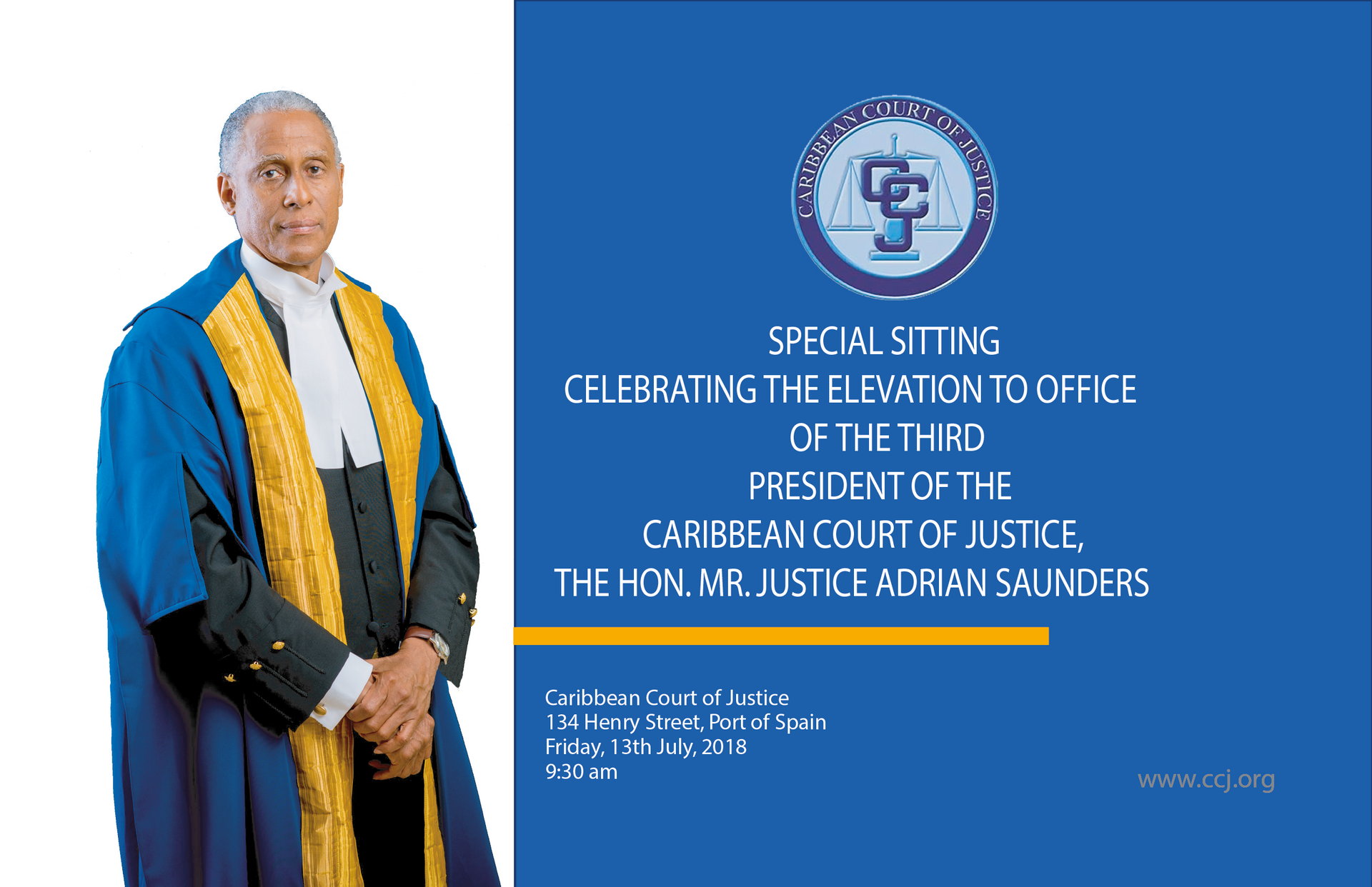 Special Sitting Celebrating the Elevation to Office of the CCJ's 3rd President
