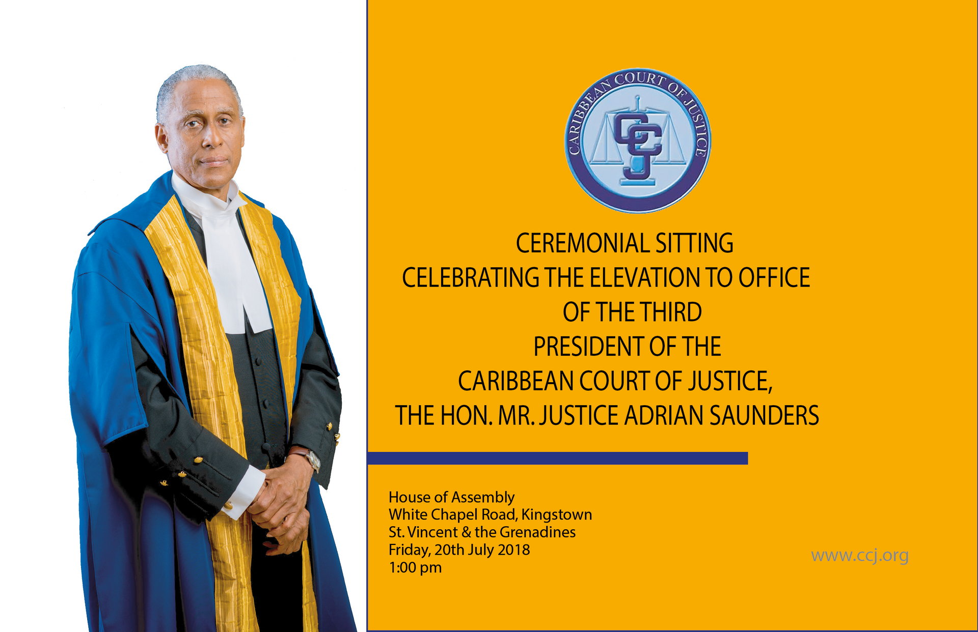 Ceremonial Sitting for the Elevation of Office of the Third President of the CCJ
