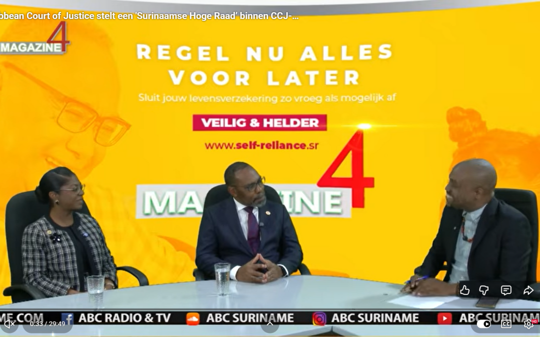 CCJ President Participates in Interview with ABC Radio and Tv Suriname